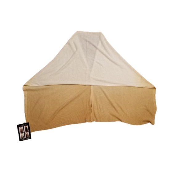 Cruise Club 4 way Ombre Cardishawl Tan Cream Poncho Cape Women OS Flannel - Picture 2 of 7